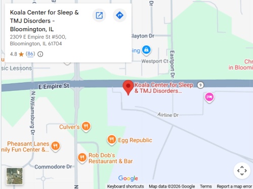 Get Directions From Your Location to Koala® Center For Sleep & TMJ Disorders in Bloomington, IL
