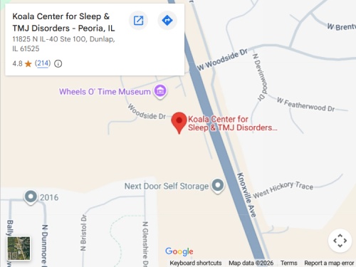 Get Directions From Your Location to Koala® Center For Sleep & TMJ Disorders in Peoria, IL